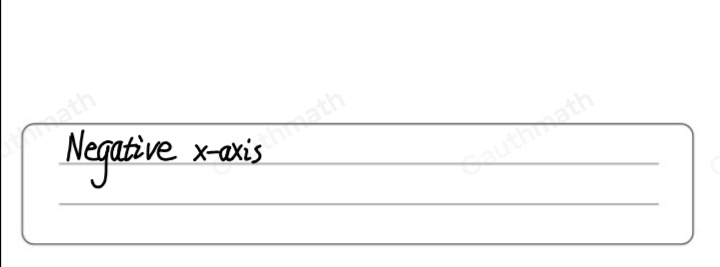 Which ray is the terminal side of a 180 ° angle in standard position? positive x-axis positive y-axis negative x-axis negative y-axis